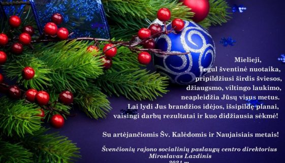 Švenčionių rajono socialinių paslaugų centro direktoriaus sveikinimas